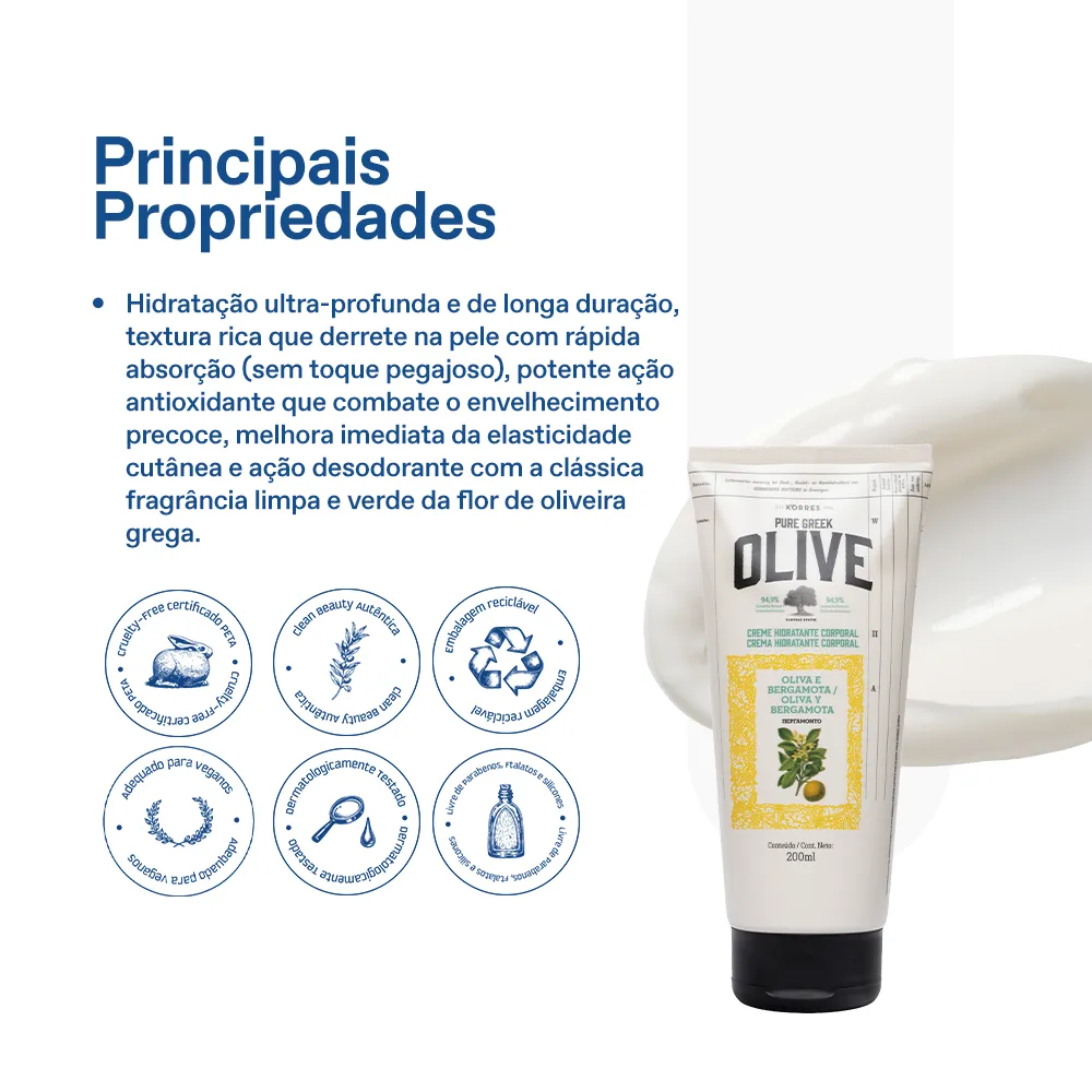 Creme Hidratante Deo Corporal Oliva e Bergamota 5