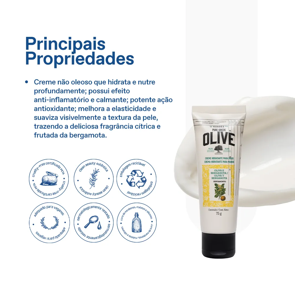 Creme Hidratante Deo para Mãos Oliva e Bergamota 6