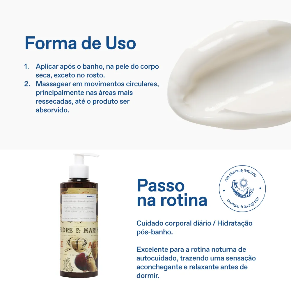 Loção Hidratante Deo Corporal Amêndoa e Cereja 6
