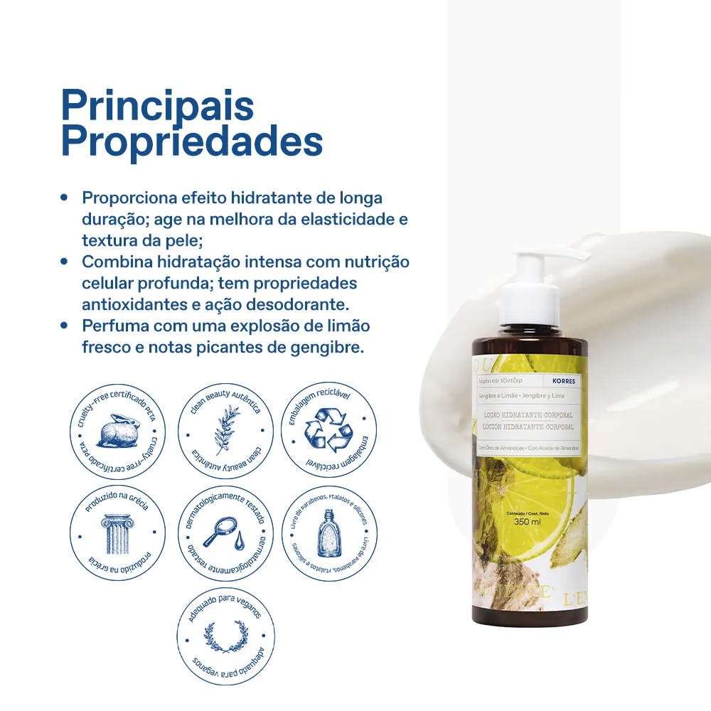 Loção Hidratante Deo Corporal Gengibre e Limão 5